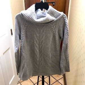 COPY - Talbots Cashmere Ribbed and Cable Cowl Neck NWOT Medium Petite